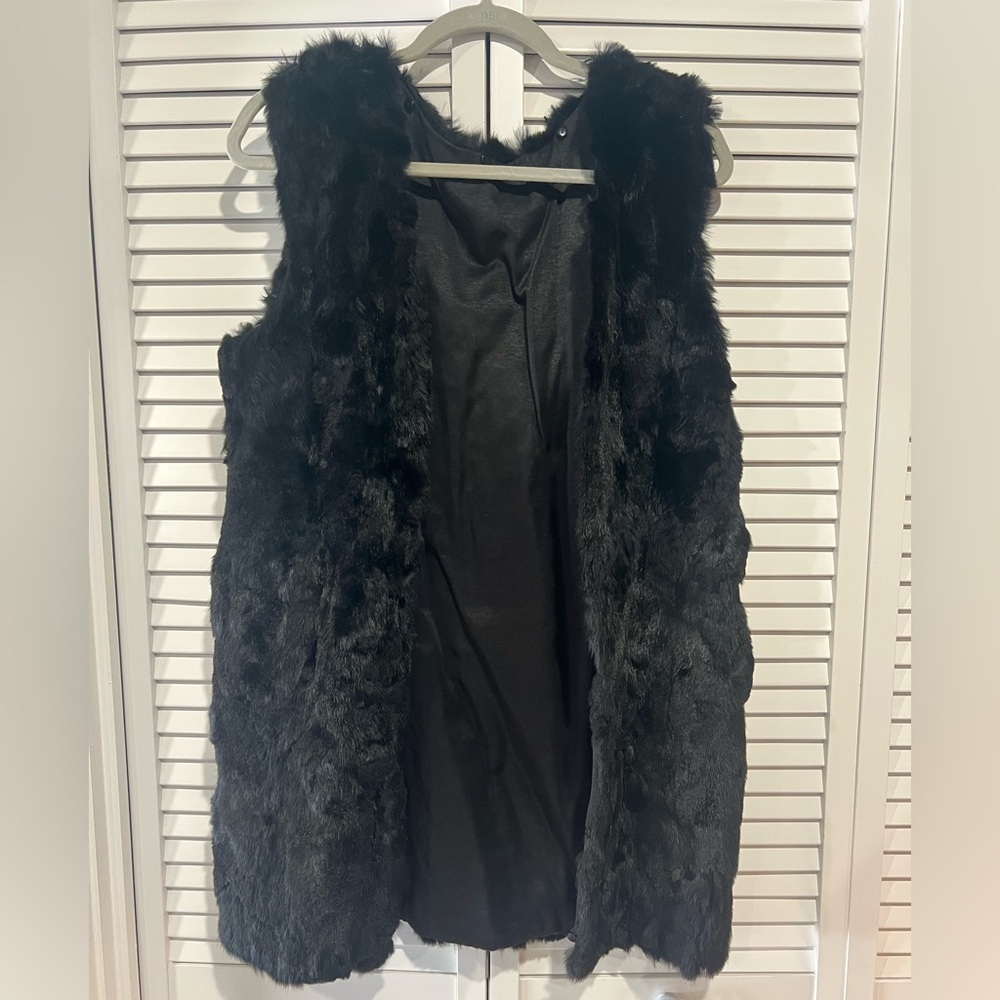 Real Vintage Black Rabbit Fur Vest